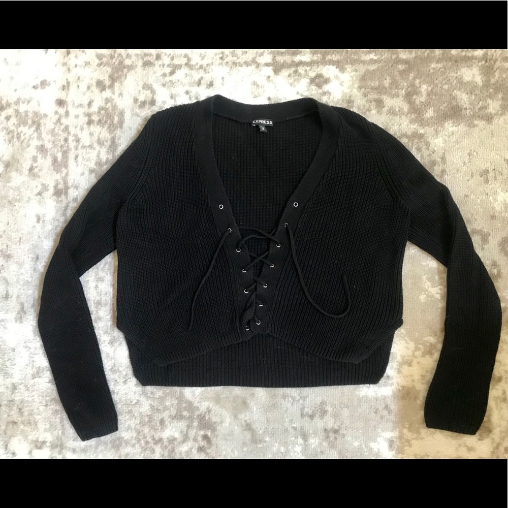Lace-up sweater